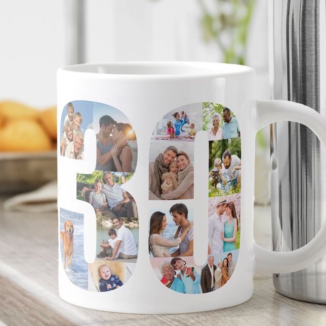 Grande Tasse Photo Collage Numéro 30 - 30e anniversaire (Créateur téléchargé)