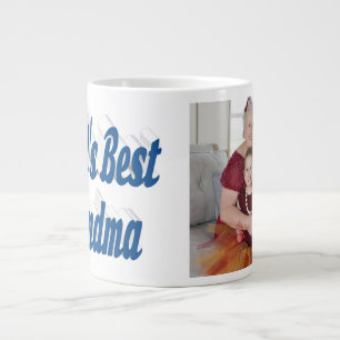 Grande Tasse Photo de grand-mère typographie mer bleue 
