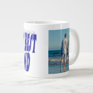 Grande Tasse Photo du mari avec texte bleu