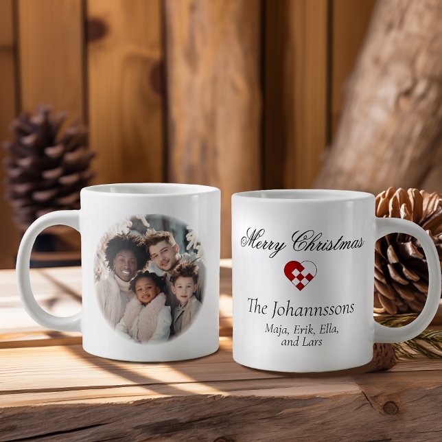 Grande Tasse Photo personnalisée Petit Coeur de Yule (Créateur téléchargé)