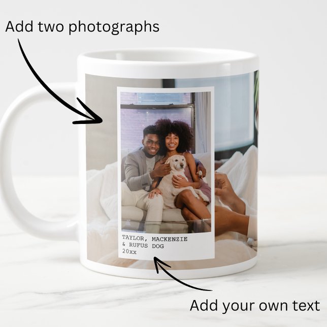 Grande Tasse Photos personnalisées et texte (Personalized Photos and Text Giant Coffee Mug from Ricaso. Make your own photo mugs. Design your own)