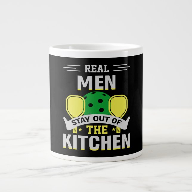 Grande Tasse Pickleball Cadeau Les vrais hommes restent hors de (Devant)