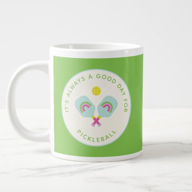 Grande Tasse Pickleball cadeau personnalisé Rainbow personnalis (Gauche)
