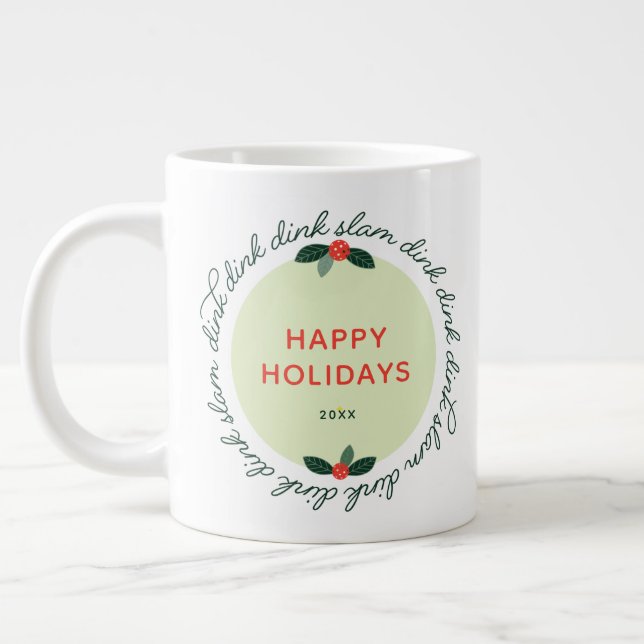 Grande Tasse Pickleball Joyeuses Fêtes Personnalisées Année Wre (Gauche)