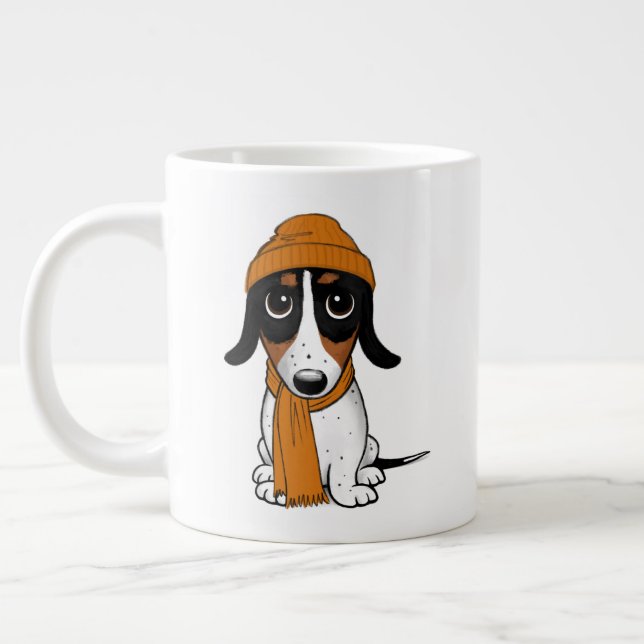 Grande Tasse Piebald Dachshund | Chien Hipster mignon (Gauche)