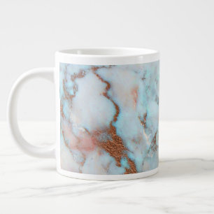 Grande Tasse Pierre De Marbre Bleu Gris Et Parties scintillant 