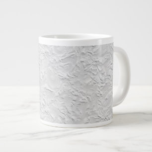 Grande Tasse Pierre texturée blanche, Art Abstrait monochrome