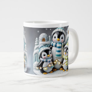 Grande Tasse Pingouin de Noël en boîte de Noël 3D