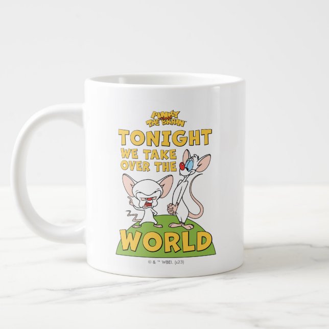 Grande Tasse Pinky et le cerveau | Reprendre Le Monde (Gauche)