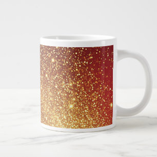 Grande Tasse Piste dorée scintillante sur fond rouge vibrant