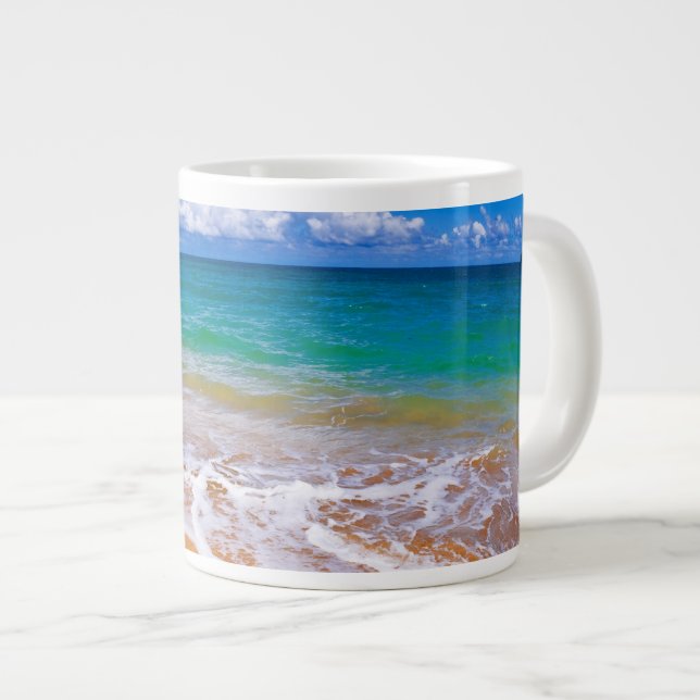 Grande Tasse Plage Vide Et Eaux Bleues (Devant droit)