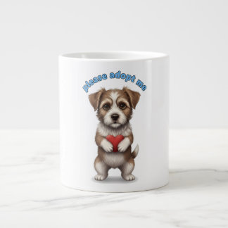 Grande Tasse Please Adopt Me – Cute Rescue Dog Illustration wit