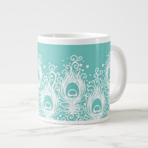 Grande Tasse Plumes douces de paon