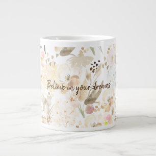 Grande Tasse Plutôt Neutre Crème Rose Floral