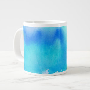 Grande Tasse Pointe bleue, aquarelle main abstraite peinte