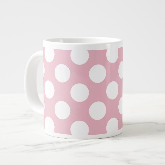 Grande Tasse Pois roses, Motif Pointe Polka, Points, Pointe (Devant gauche)