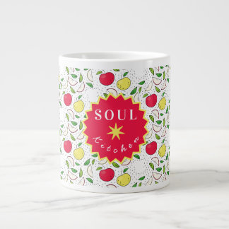 Grande Tasse Pomme Rouge Jaune Vert Fruit Graphique Art Moderne