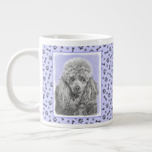 Grande Tasse Poodle (Jouet, Miniature) Peinture originale de Ch