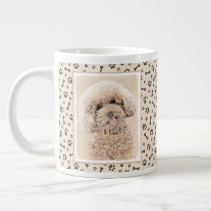Grande Tasse Poodle Miniature Toy Apricot Crème Chien Brown Art