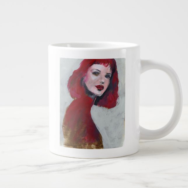 Grande Tasse Portrait Fem - Rouge (Droite)