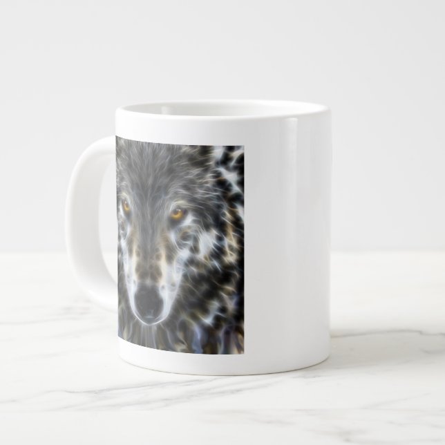 Grande Tasse Portrait graphique inspirant Wolf (Devant gauche)