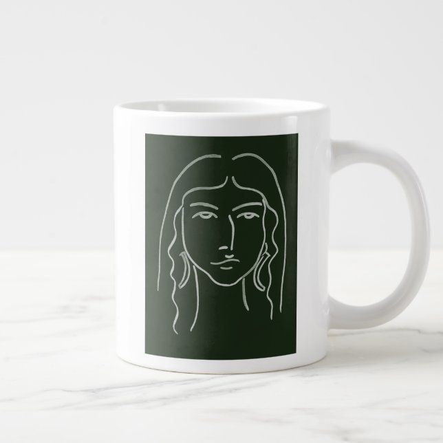 Grande Tasse Portrait malachite avec cheveux longs (Droite)