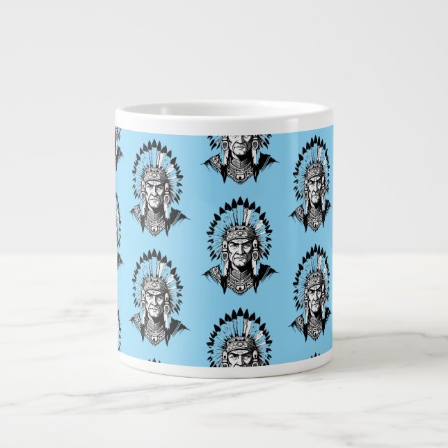 Grande Tasse Portrait of a Native American old Chief (Devant)