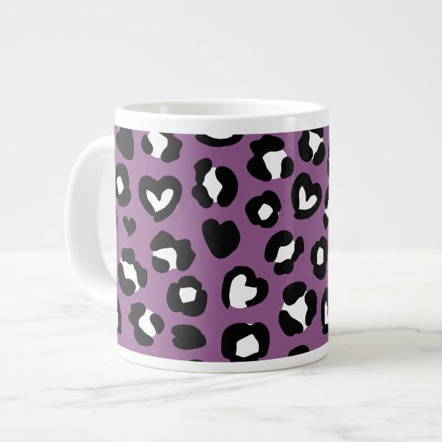 Grande Tasse Poster de animal, Léopard Violet, Spots De Cheetah (Devant gauche)