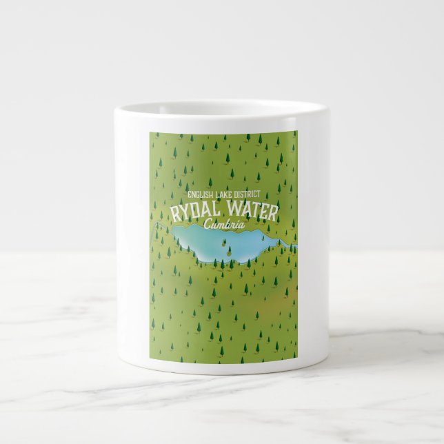 Grande Tasse Poster de la carte Rydal Water Cumbria (Devant)