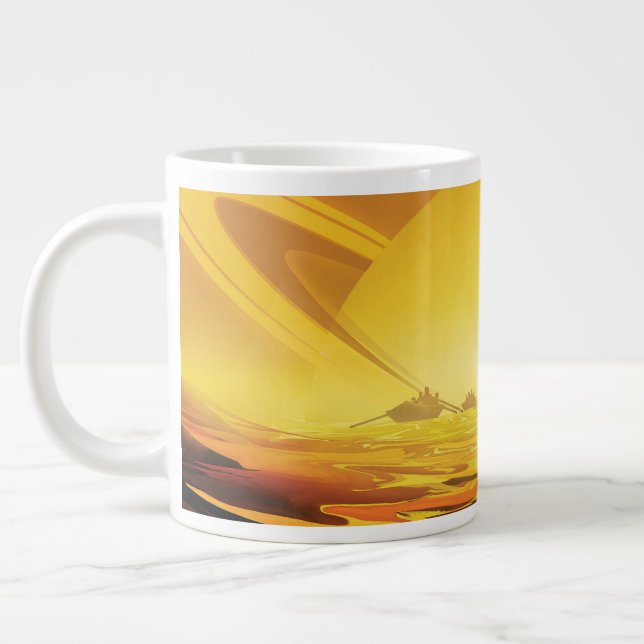 Grande Tasse Poster de l'espace rétro - La plus grande lune de  (Gauche)