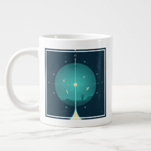 Grande Tasse Poster de l'horloge atomique Deep Space, version b