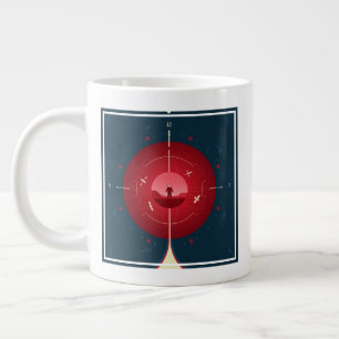 Grande Tasse Poster de l'horloge atomique Deep Space, version r