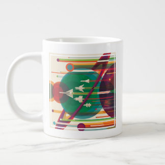 Grande Tasse Poster de Voyage Espace Rétro - Système Solaire Gr