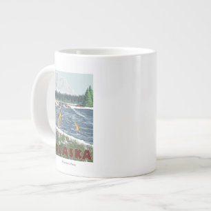 Grande Tasse Poster du Vintage voyage des pêcheurs d'Alaska