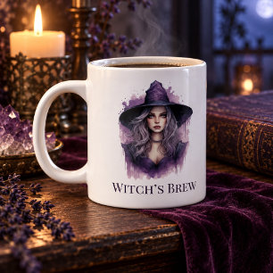 Grande Tasse Pot de sorcière – Art de sorcière violette Hallowe