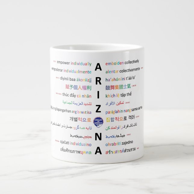 Grande Tasse Principes de la vie - Langues de l'Arizona 1 (Devant)