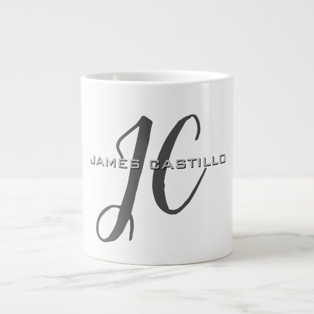 Grande Tasse Professionnel Moderne Monogramme Minimaliste (Devant)