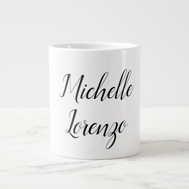 Grande Tasse Professionnel Moderne Simple Noir & Blanc (Devant)