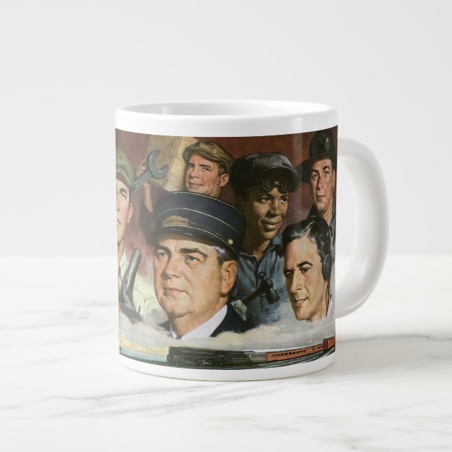 Grande Tasse Professions commerciales, patriotisme Vintage (Devant droit)
