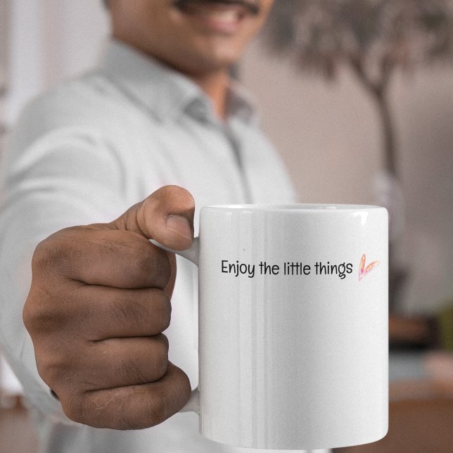Grande Tasse Profitez De La Citation Petites Choses (Enjoy The Little Things Quote Giant Coffee Mug)