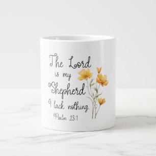 Grande Tasse Psaume 23:1 Le Seigneur est mon Berger Fleur Jaune