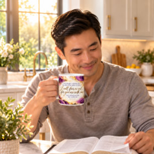 Grande Tasse Psaume 23:4 Christian Marble Violet Écriture