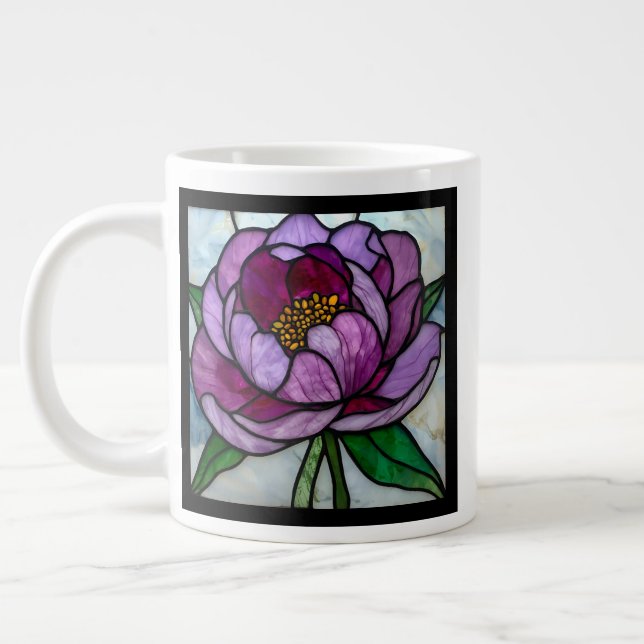 Grande Tasse Purple Peony Stained  (Gauche)