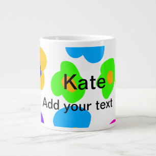 Grande Tasse Rainbow flower pride amour ajouter nom texte lqbtq