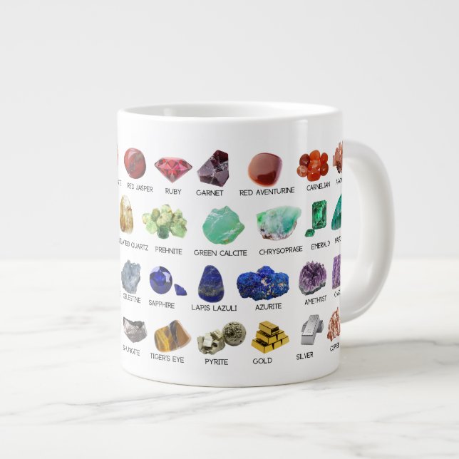 Grande Tasse Rainbow Gems Crystal Collection Chart Guide 20oz (Devant droit)