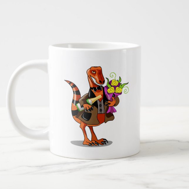 Grande Tasse Raptor Tenant Une Bouteille De Vin Et Fleurs Étinc (Gauche)