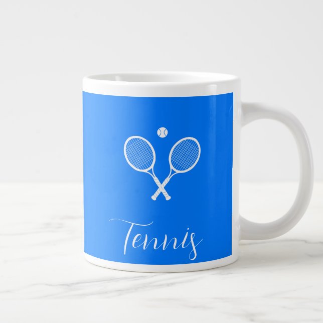 Grande Tasse Raquettes de tennis et boule Ultramarine bleu (Droite)