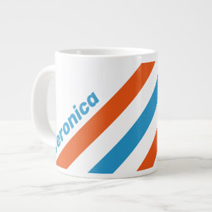 Grande Tasse Rayures Nostalgiques d'Été avec Nom
