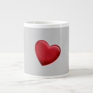 Grande Tasse Red Heart Grey Mariage d'amour tendance