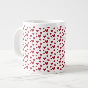 Grande Tasse Red Hearts Motif Saint Valentin